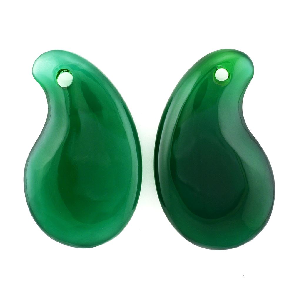 GREEN ONYX LENTIL MANGO (FULL DRILL) 38X22MM 44.32 Cts.