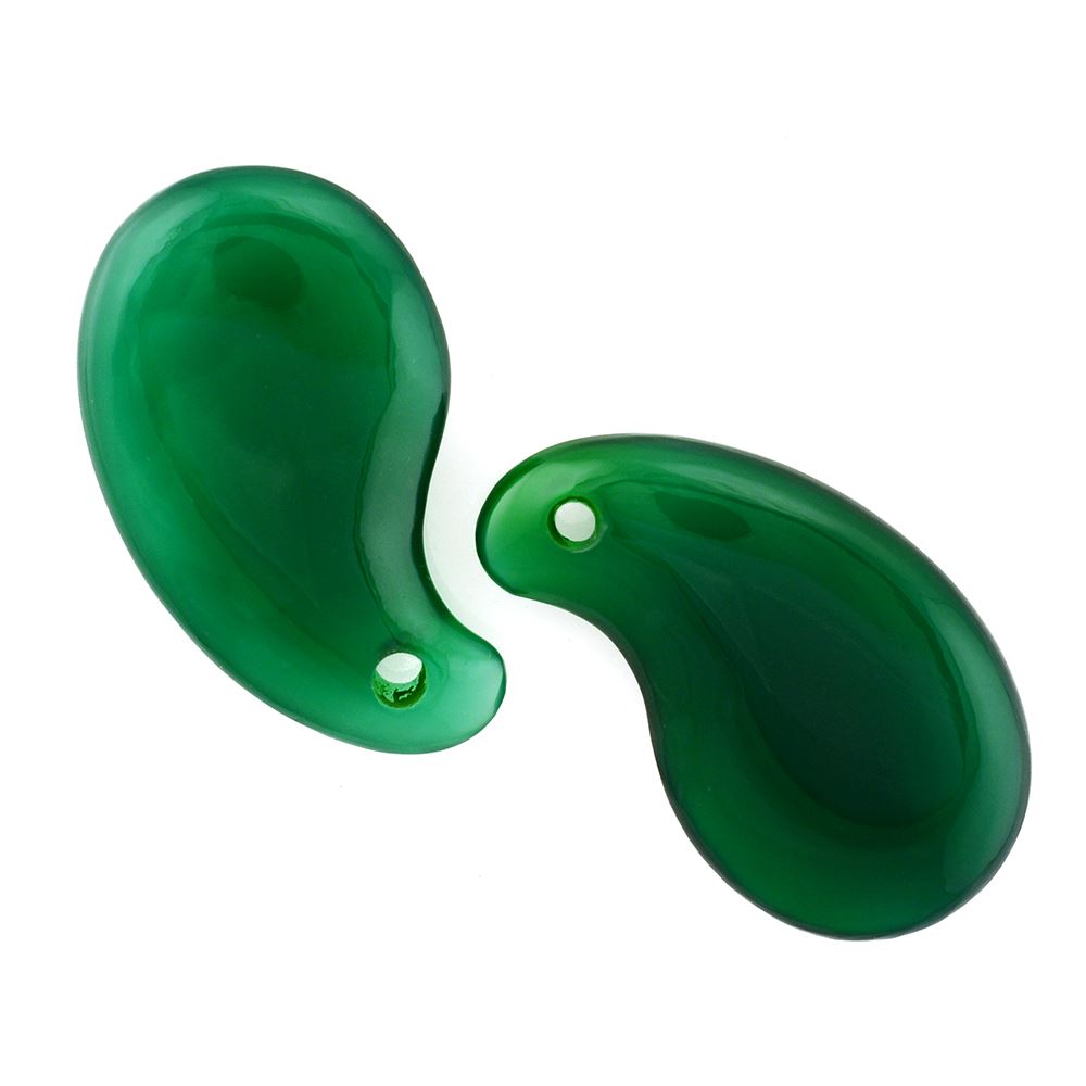 GREEN ONYX LENTIL MANGO (FULL DRILL) 38X22MM 44.32 Cts.