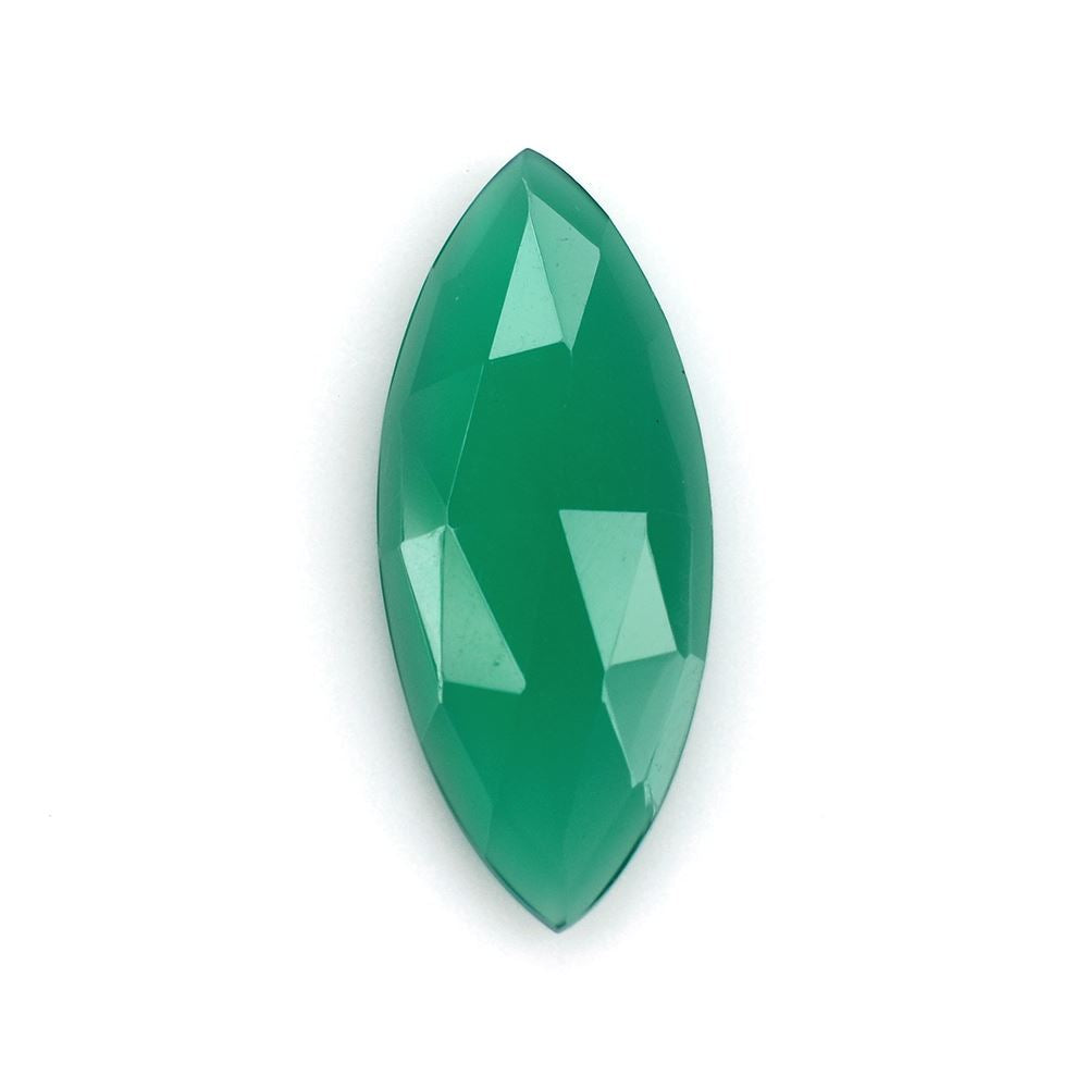 GREEN ONYX ROSE CUT MARQUISE CAB 24X10MM 5.57 Cts.