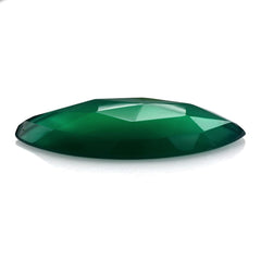 GREEN ONYX ROSE CUT MARQUISE CAB 30X13MM 12.40 Cts.