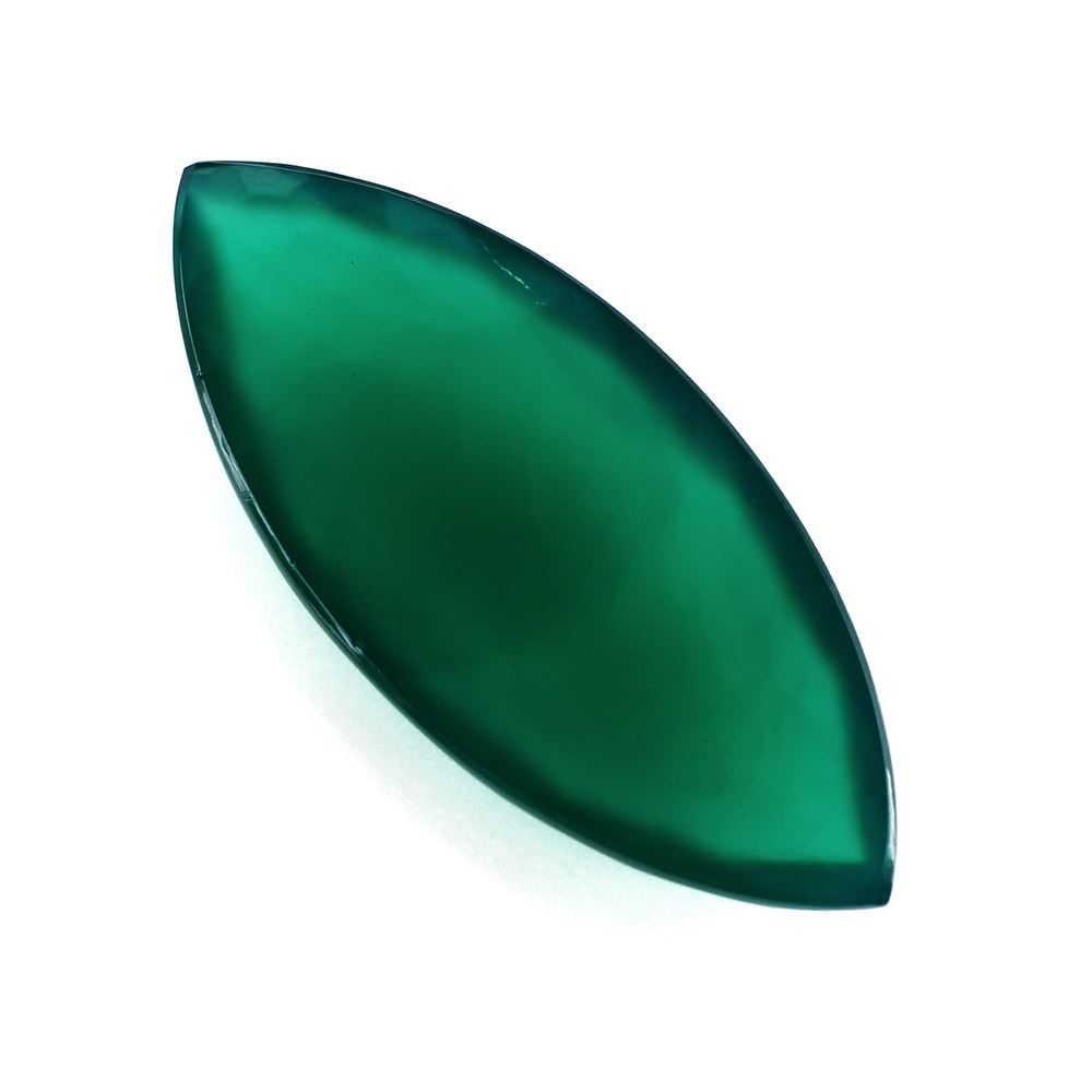 GREEN ONYX ROSE CUT MARQUISE CAB 30X13MM 12.40 Cts.
