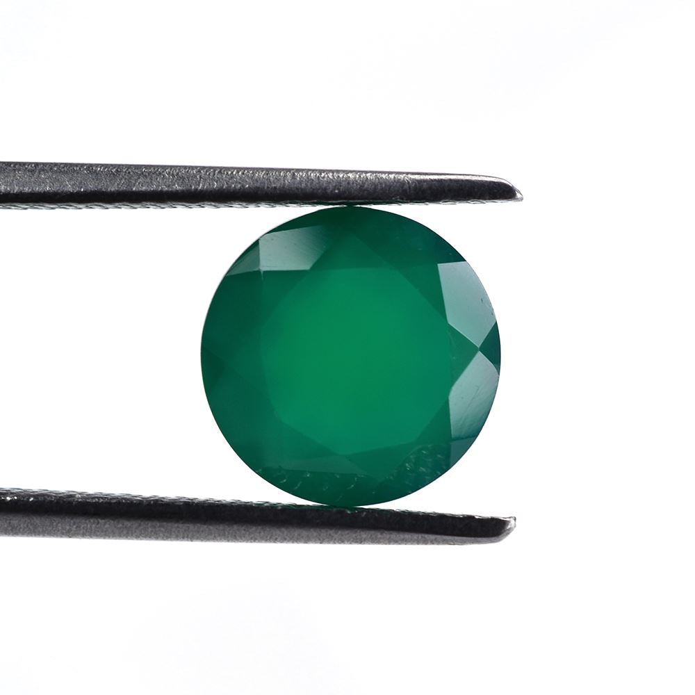 GREEN ONYX CUT ROUND 9MM 2.30 Cts.