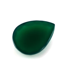 GREEN ONYX IRREGULAR CUT PEAR CAB 16X12MM 5.60 Cts.