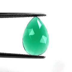 GREEN ONYX ROSE CUT PEAR CAB 14X9MM 2.20 Cts.