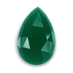 GREEN ONYX ROSE CUT PEAR CAB 25X16MM (MEDIUM/CLEAN) 12.82 Cts.