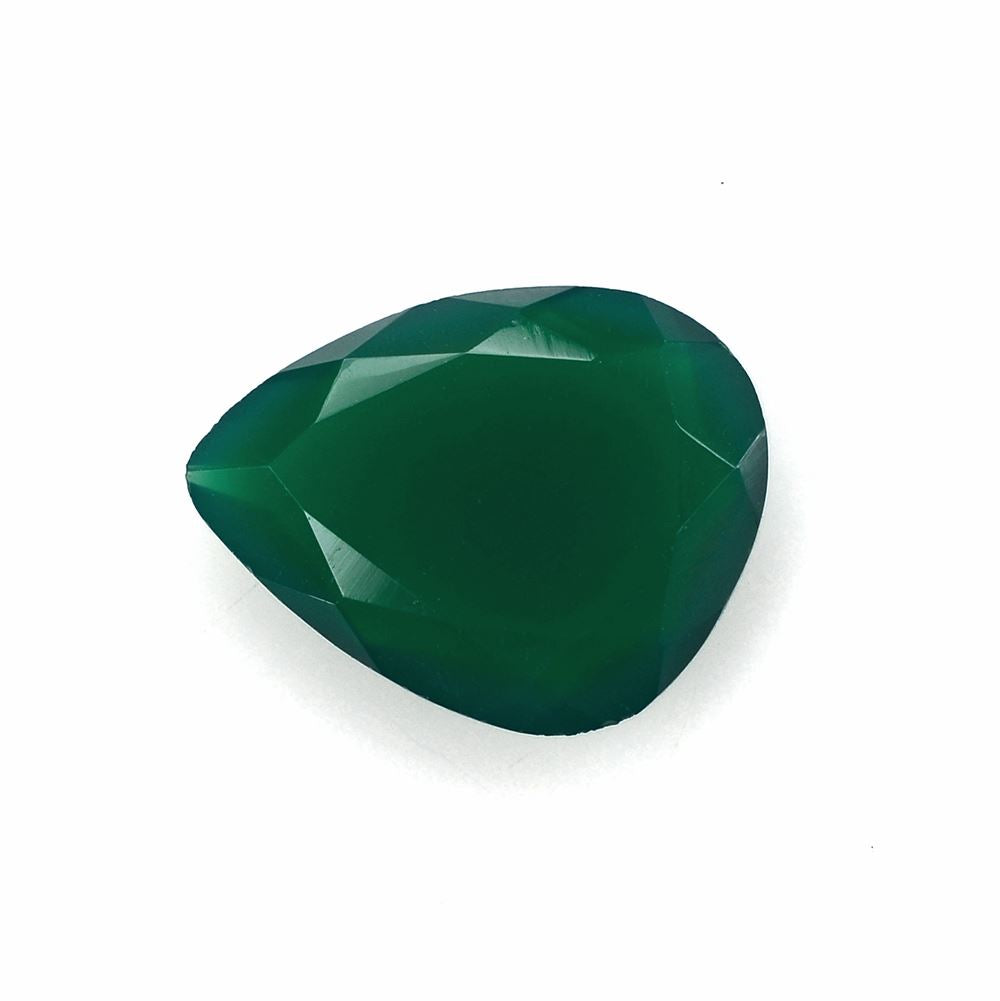 GREEN ONYX BOTH SIDE TABLE CUT IRREGULAR PEAR 13.50X10.50MM 3.26 Cts.