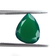 GREEN ONYX BOTH SIDE TABLE CUT IRREGULAR PEAR 13.50X10.50MM 3.26 Cts.