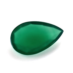 GREEN ONYX ROSE CUT PEAR CAB 19X12MM 5.48 Cts.