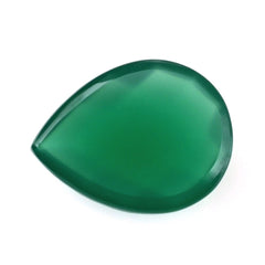 GREEN ONYX CHECKER PEAR CAB 13X10MM 3.24 Cts.