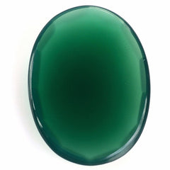 GREEN ONYX ROSE CUT OVAL CAB 20X15MM 9.53 Cts.