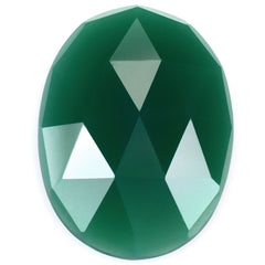 GREEN ONYX ROSE CUT OVAL CAB 20X15MM (MEDIUM/CLEAN) 10.07 Cts.