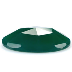 GREEN ONYX ROSE CUT OVAL CAB 20X15MM (MEDIUM/CLEAN) 10.07 Cts.