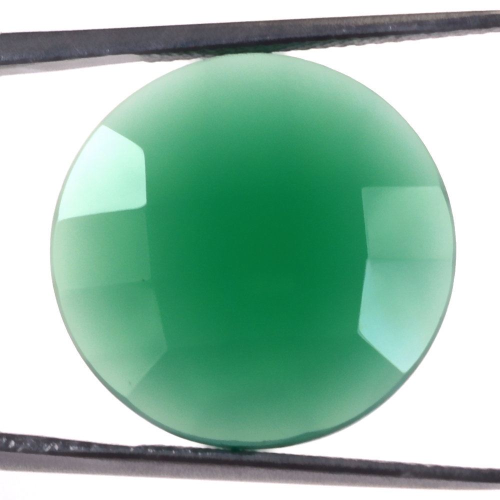 GREEN ONYX BRIOLETTE ROUND 18MM 8.96 Cts.