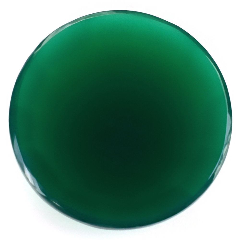 GREEN ONYX ROSE CUT ROUND CAB 18MM (MEDIUM/CLEAN) 10.09 Cts.