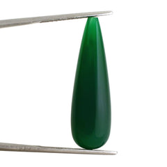 GREEN ONYX PLAIN DROPS (HALF DRILL) 33X10MM 20.62 Cts.