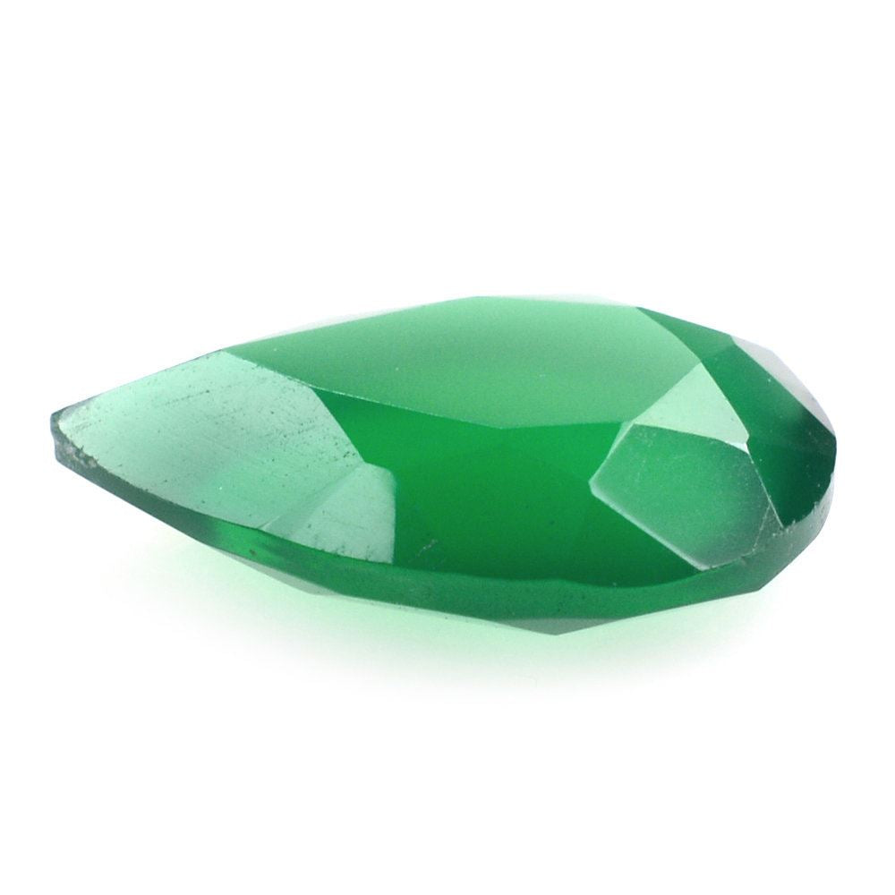 GREEN ONYX BOTH SIDE TABLE CUT PEAR 12X8MM 2.20 Cts.