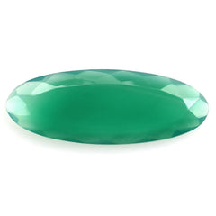 GREEN ONYX BOTH SIDE TABLE CUT OVAL 35X13MM 12.41 Cts.