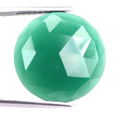 GREEN ONYX ROSE CUT ROUND CAB 18MM (DARK/CLEAN) 11.10 Cts.