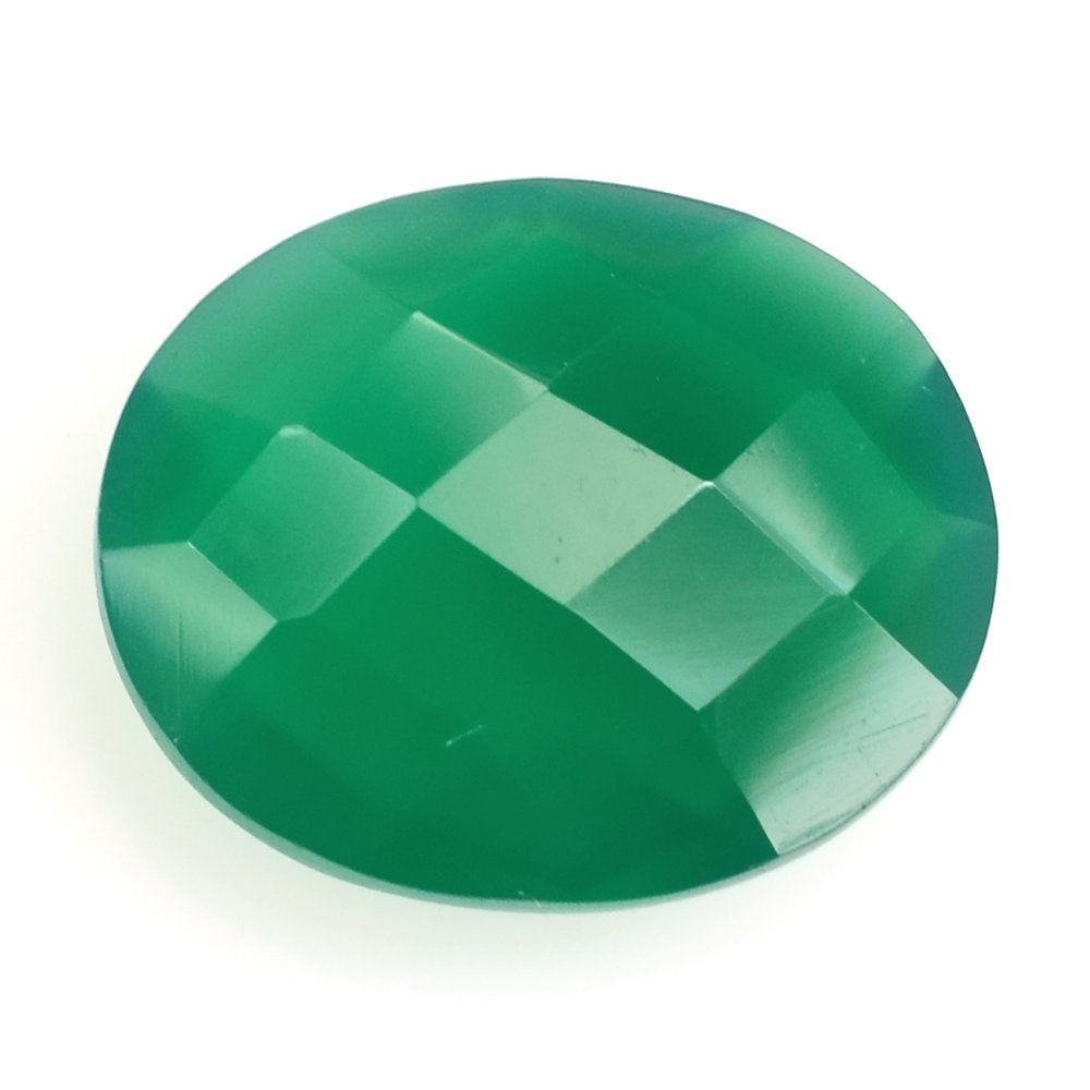 GREEN ONYX BRIOLETTE OVAL 12X10MM 3.60 Cts.