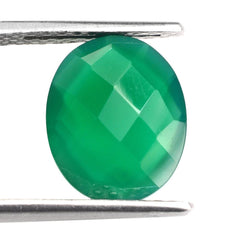 GREEN ONYX BRIOLETTE OVAL 12X10MM 3.60 Cts.