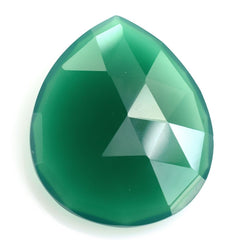 GREEN ONYX ROSE CUT BRIOLETTE PEAR 26X22MM 21.30 Cts.