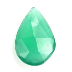 GREEN ONYX ROSE CUT BRIOLETTE PEAR 14X9MM 2.49 Cts.