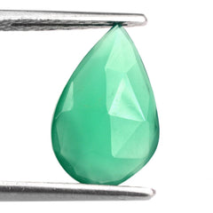 GREEN ONYX ROSE CUT BRIOLETTE PEAR 14X9MM 2.49 Cts.