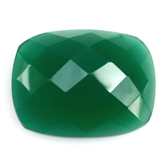 GREEN ONYX CHECKER CUSHION CAB 20X15MM 15.02 Cts.