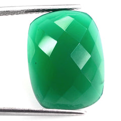 GREEN ONYX CHECKER CUSHION CAB 20X15MM 15.02 Cts.
