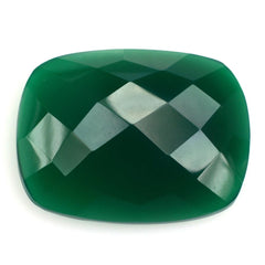 GREEN ONYX CHECKER CUSHION CAB 20X15MM (DARK/CLEAN) 15.06 Cts.