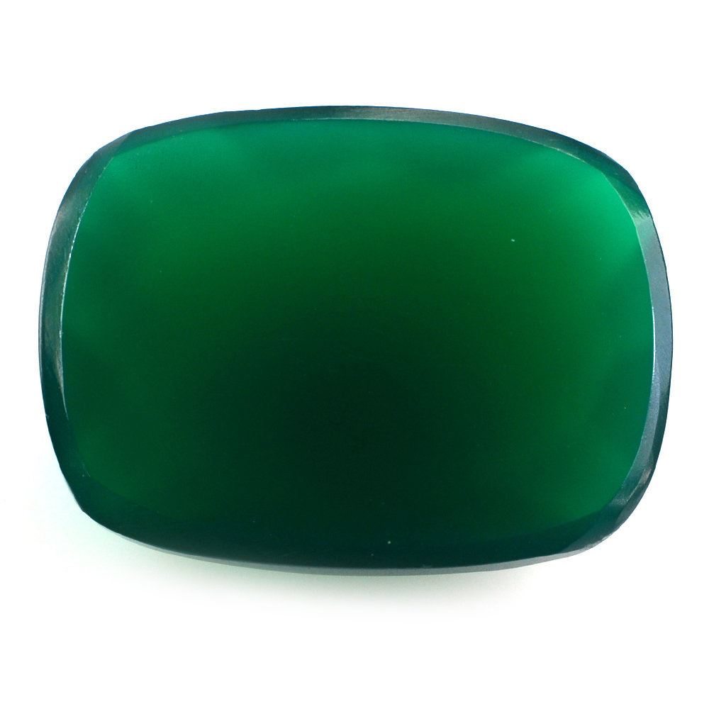 GREEN ONYX CHECKER CUSHION CAB 20X15MM (DARK/CLEAN) 15.06 Cts.