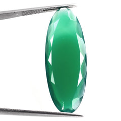 GREEN ONYX BOTH SIDE TABLE CUT OVAL 35X13MM (DARK/CLEAN) 13.23 Cts.