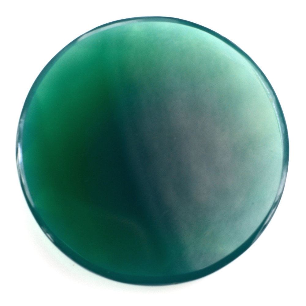 GREEN ONYX ROSE CUT ROUND CAB 30MM 40.58 Cts.