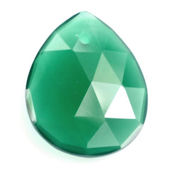 GREEN ONYX ROSE CUT BRIOLETTE PEAR (FULL DRILL) 18X14.50MM 6.97 Cts.
