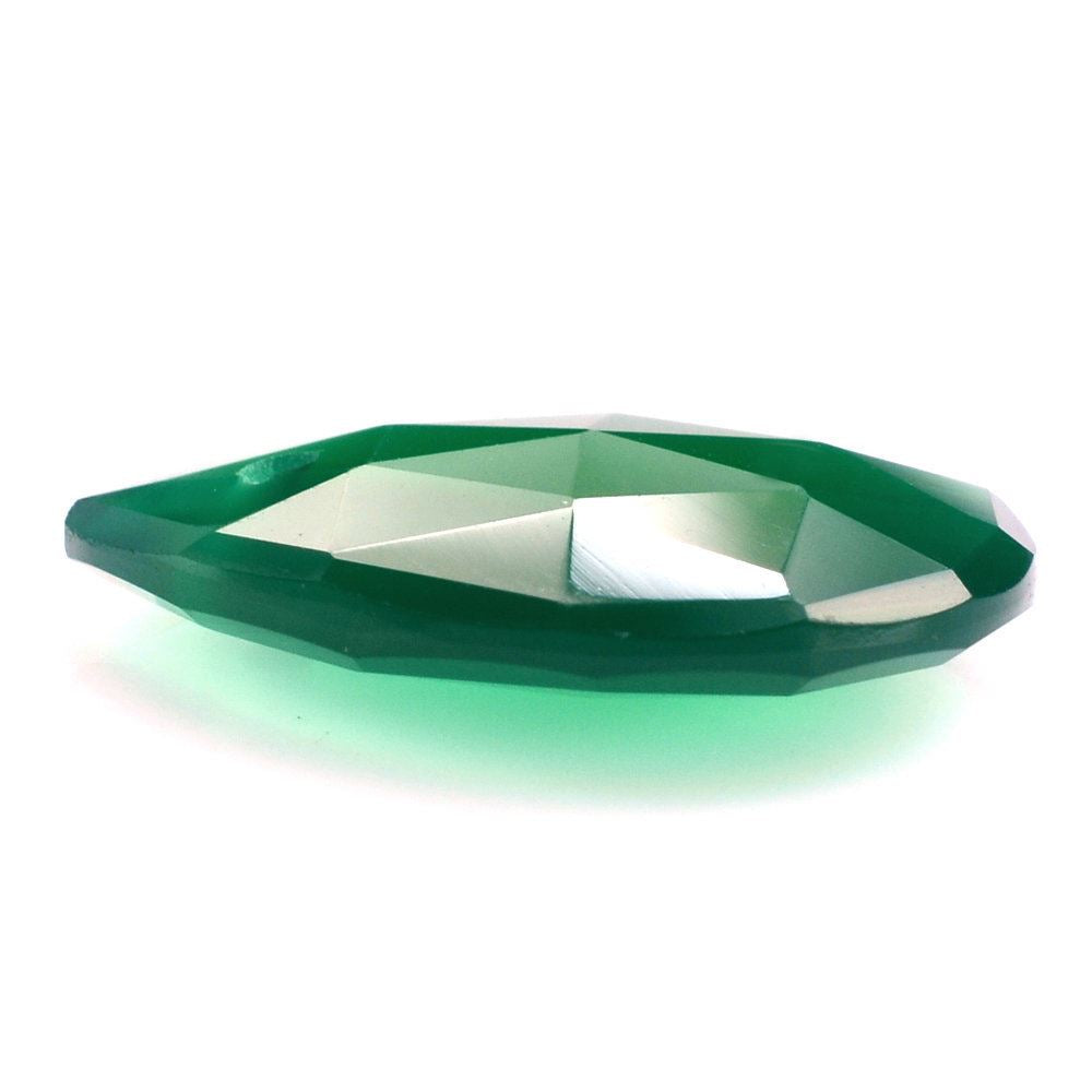 GREEN ONYX ROSE CUT BRIOLETTE PEAR (FULL DRILL) 18X14.50MM 6.97 Cts.