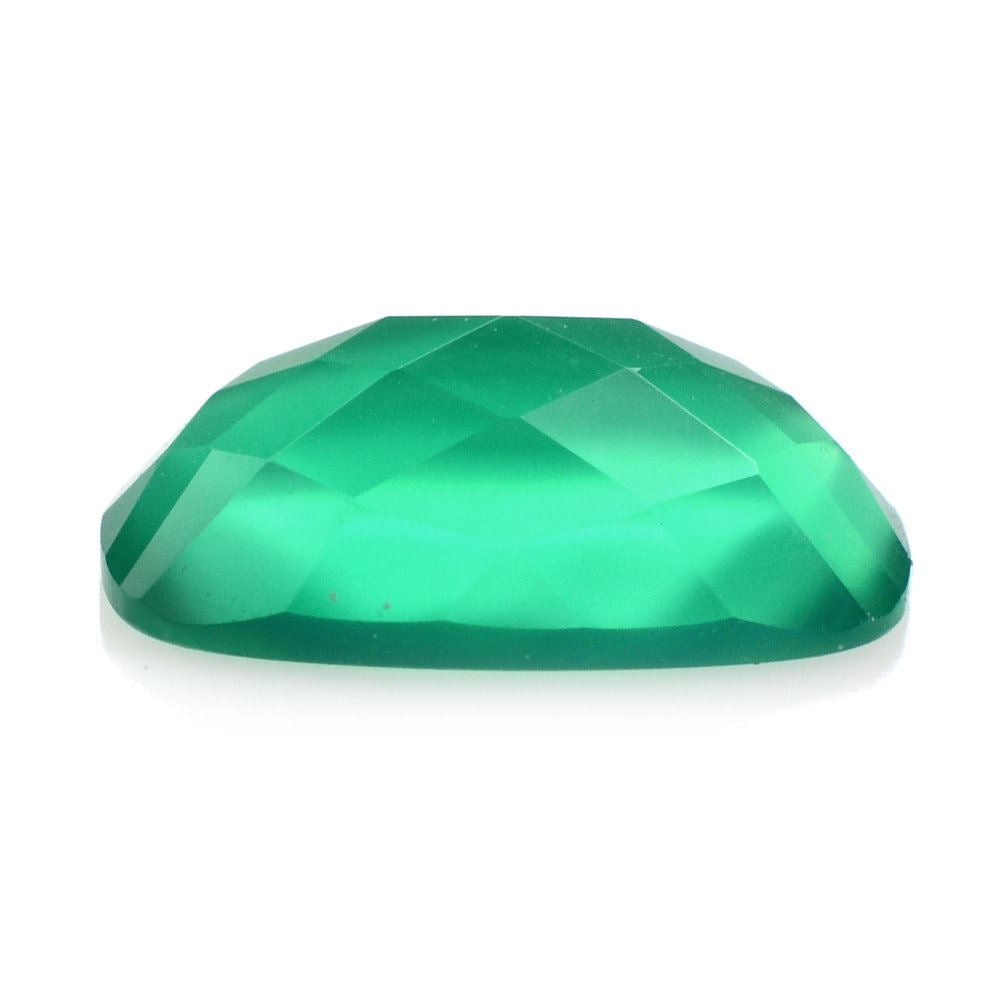 GREEN ONYX CHECKER CUT CUSHION CAB 12X7MM 2.30 Cts.