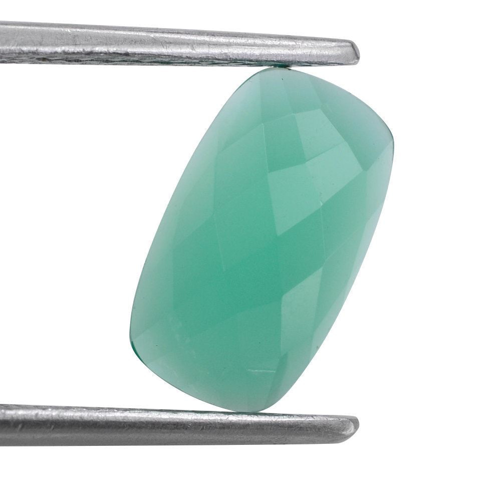 GREEN ONYX CHECKER CUT CUSHION CAB 12X7MM 2.30 Cts.