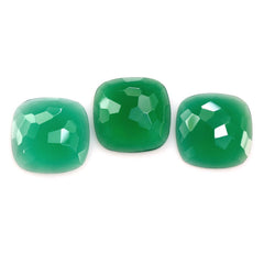 GREEN ONYX IRREGULAR CUT CUSHION CAB 16MM 7.88 Cts.