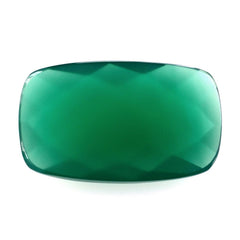 GREEN ONYX CHECKER CUT CUSHION CAB 15X9MM 3.48 Cts.