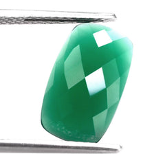 GREEN ONYX CHECKER CUT CUSHION CAB 15X9MM 3.48 Cts.