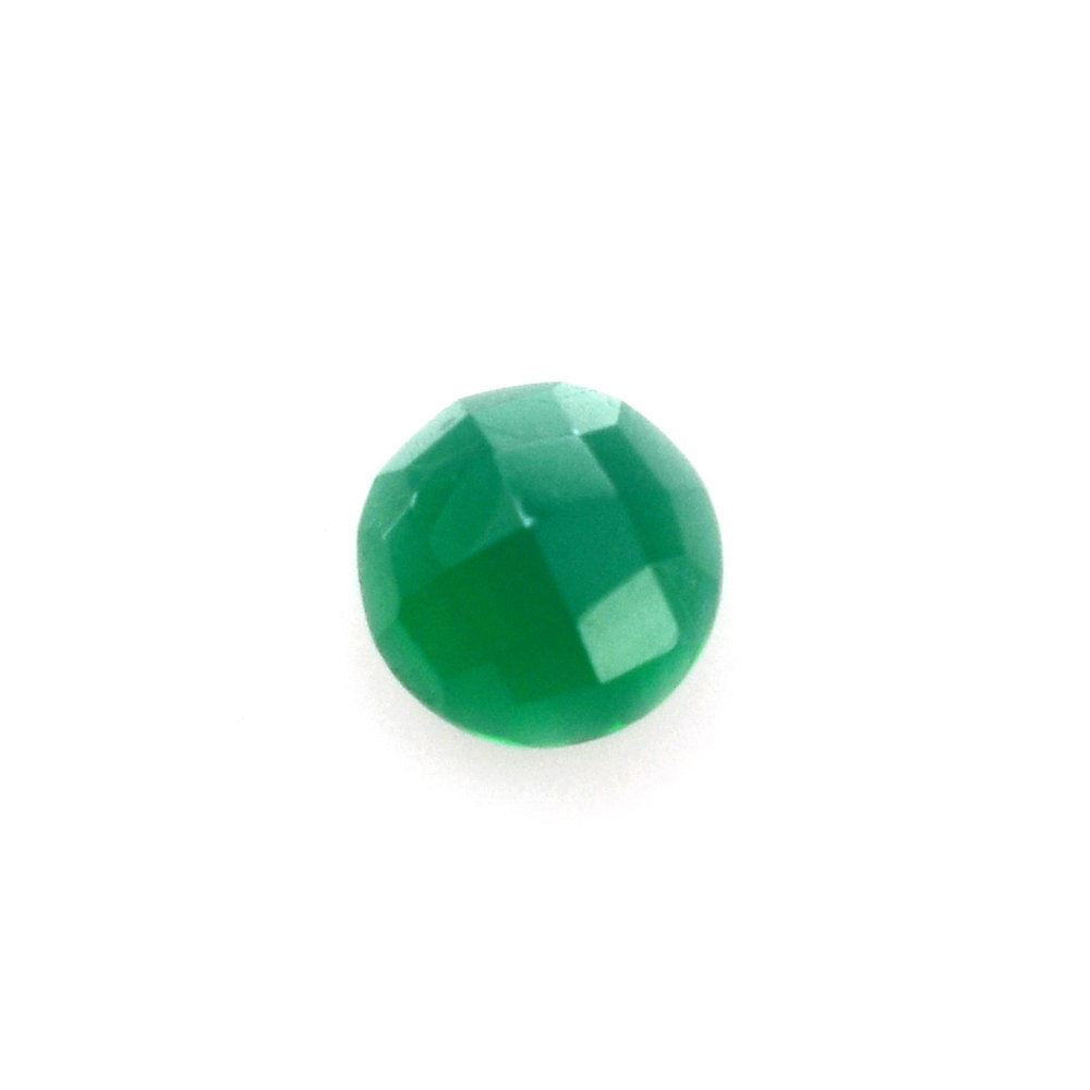 GREEN ONYX CHECKER ROUND CAB 3MM 0.12 Cts.