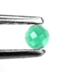 GREEN ONYX CHECKER ROUND CAB 3MM 0.12 Cts.