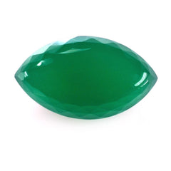 GREEN ONYX IRREGULAR CUT BRIOLETTE OVAL (HIGH DOME) 16.30X9.50MM 9.40 Cts.