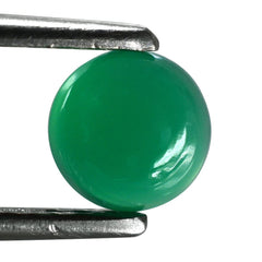 GREEN ONYX PLAIN ROUND CAB 6MM 0.77 Cts.