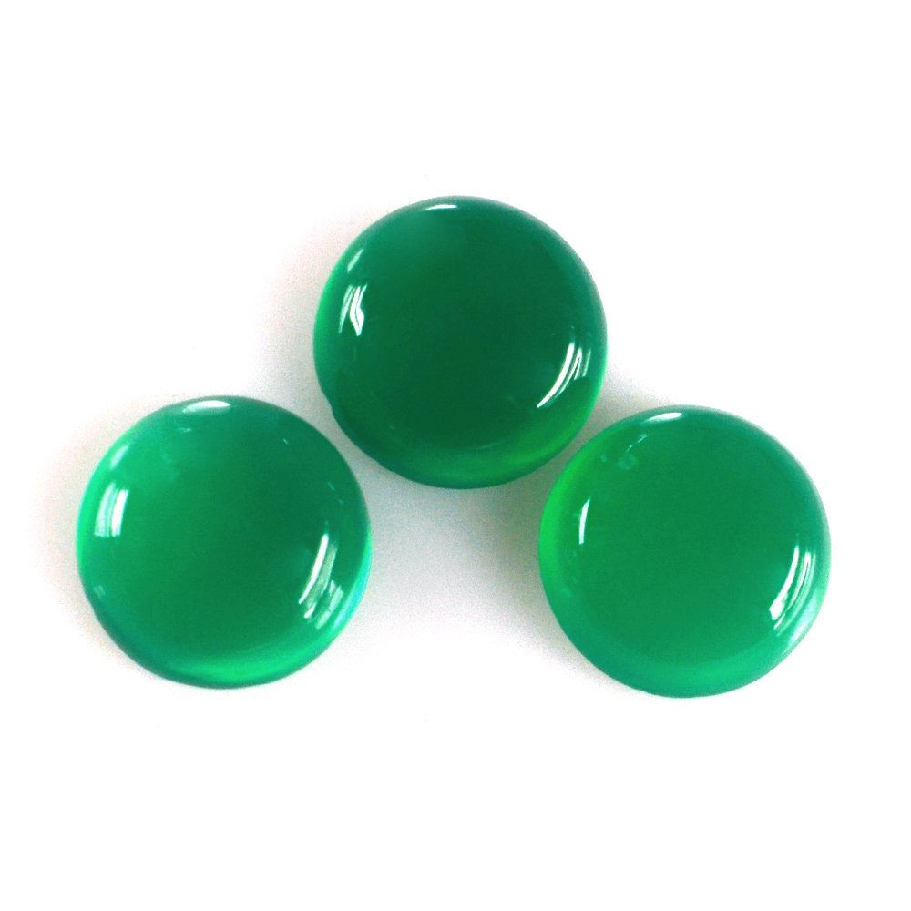 GREEN ONYX PLAIN ROUND CAB 6MM 0.77 Cts.