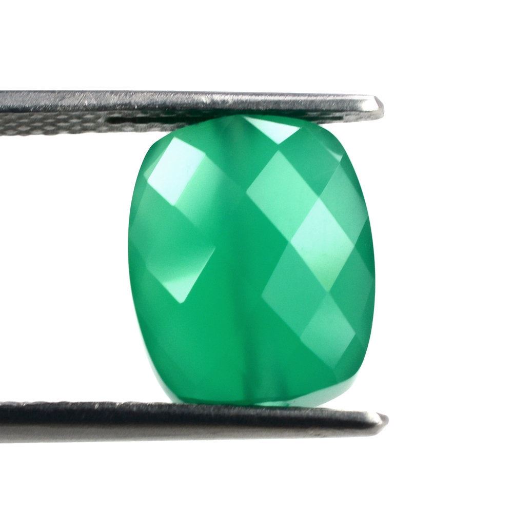 GREEN ONYX BRIOLETTE CUSHION (FULL DRILL) 12X10MM 5.50 Cts.