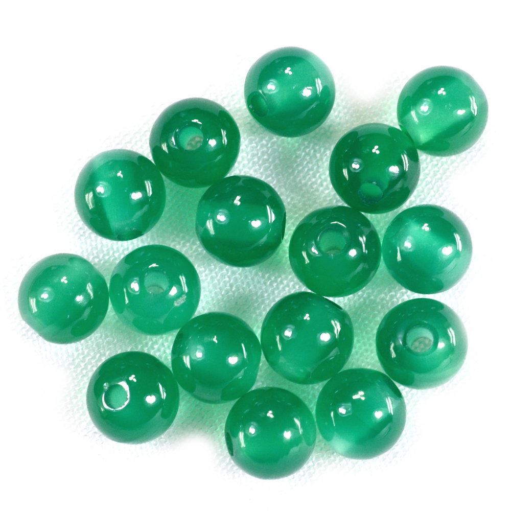 GREEN ONYX PLAIN ROUND BALLS (FULL DRILL 1.50MM) 6MM 1.48 Cts.