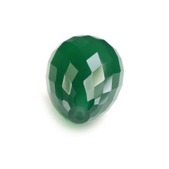 GREEN ONYX DROPS (HALF DRILL) 14X10MM 9.26 Cts.