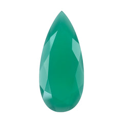 GREEN ONYX BOTH SIDE TABLE CUT PEAR 34X15MM 13.17 Cts.