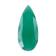 GREEN ONYX BOTH SIDE TABLE CUT PEAR 34X15MM 13.17 Cts.